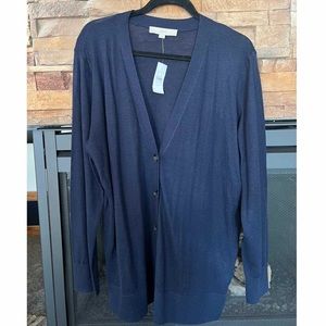 NWT, LOFT Boyfriend Cardigan, Navy, XXL